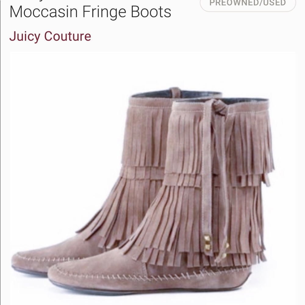 Woman's Y2K Juicy couture's Fringe boots size 7 hardly used